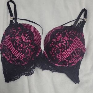 La Senza 34 DDD* Pink And Black Lace